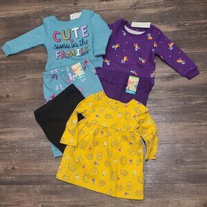 Mix N Match Girls 6 Piece Cotton Blend Animal Print Leggings Sweats Bottoms Tops